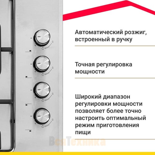 Газовая варочная панель Simfer H60Q40M511