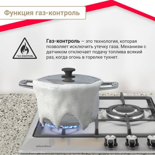 Газовая варочная панель Simfer H45V35M512
