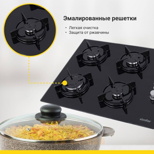 Газовая варочная панель Simfer H60K40S000TB