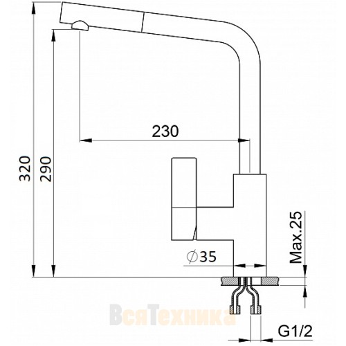 Смеситель Weissgauff WG 25025