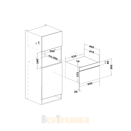 Встраиваемая микроволновая печь Weissgauff BMWO-342 DW Touch
