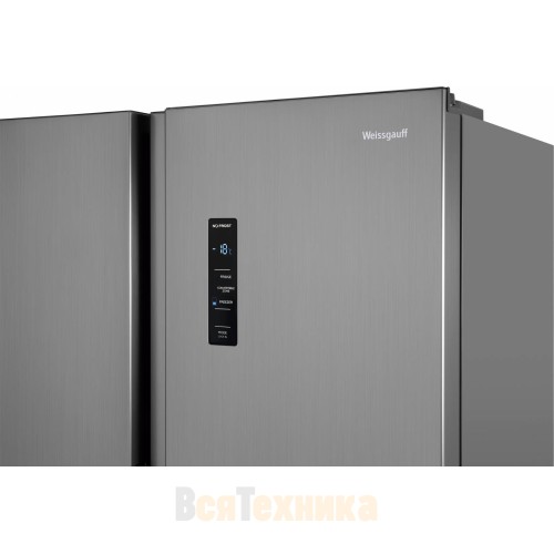Отдельностоящий холодильник с инвертором Weissgauff WSBS 735 NFX Inverter Professional