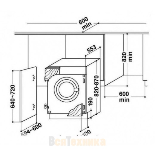Встраиваемая стиральная машина WHIRLPOOL AWO/C 7714