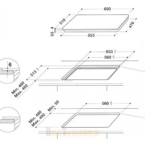 Варочная панель WHIRLPOOL SMC 654 F BT IXL