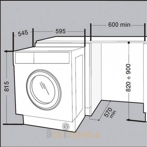 Встраиваемая стиральная машина WHIRLPOOL BI WMWG 71484E