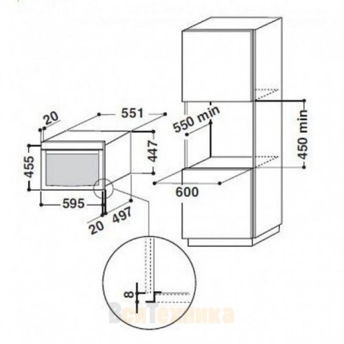 Духовой шкаф с функцией СВЧ WHIRLPOOL AMW507/IX