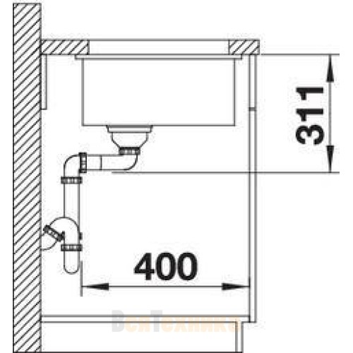 Кухонная мойка Blanco Subline 375-U Ceramic базальт 