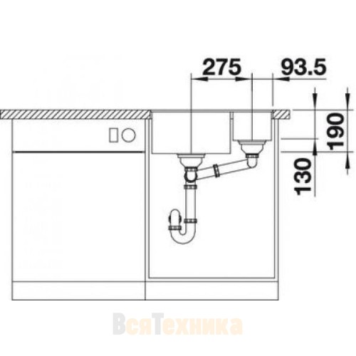 Кухонная мойка Blanco Subline 340/160-F жасмин 