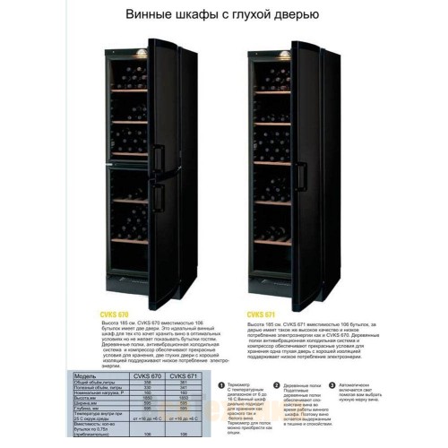Винный шкаф Vestfrost Solutions CVKS 670