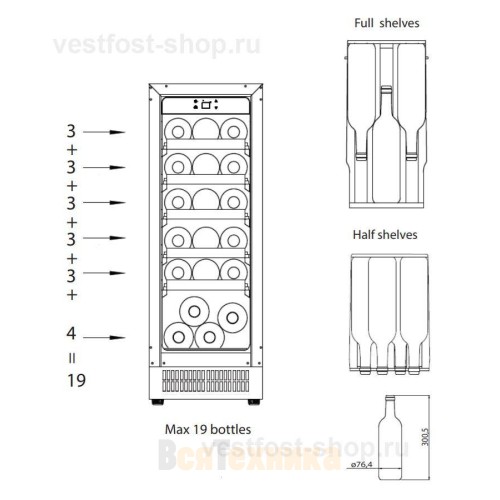 Винный шкаф Vestfrost Solutions WFG 18