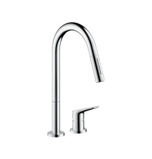 Смеситель для кухни AXOR Citterio M на 2 отверстия с выдвижным душем 1/2 нержавеющая сталь 34822800