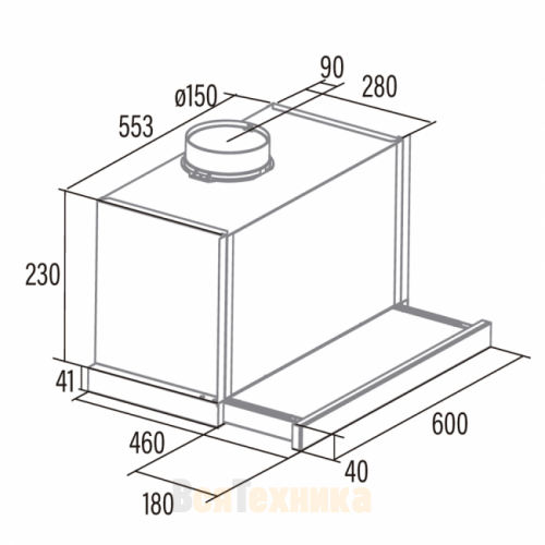 Вытяжка Cata TFH 7600 GWH