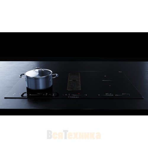 Индукционная варочная панель с вытяжкой Kuppersbusch KMI 8590.0 SR Black Chrome