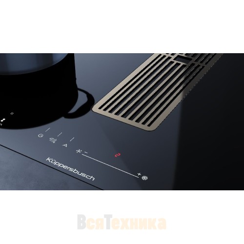 Индукционная варочная панель с вытяжкой Kuppersbusch KMI 8590.0 SR Black Chrome