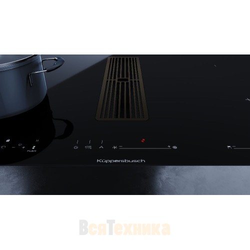 Индукционная варочная панель с вытяжкой Kuppersbusch KMI 8590.0 SR Black Chrome