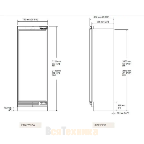 Встраиваемый холодильник Signature Kitchen Suite SKSCR3011P