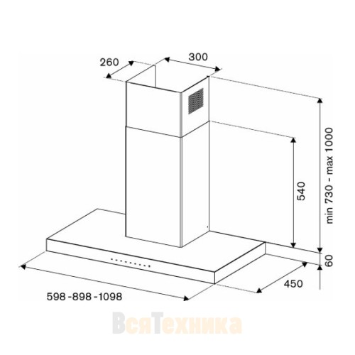 Настенная вытяжка Bertazzoni KT90P1NEV