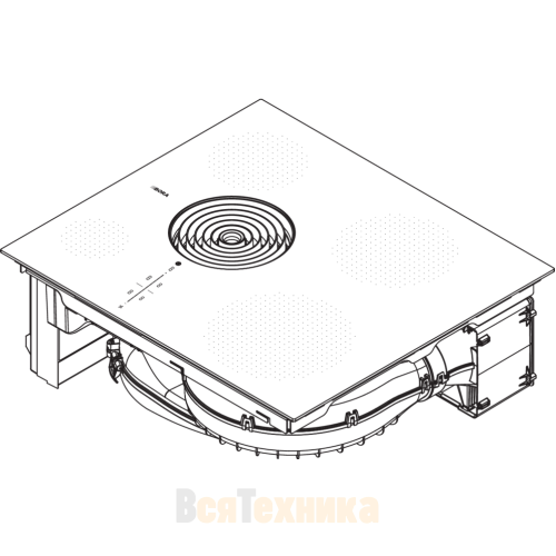 Индукционная варочная панель со встроенной вытяжкой BORA PURSU