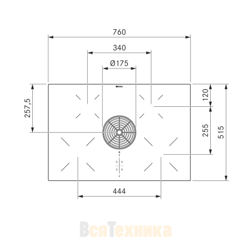 Индукционная варочная панель со встроенной вытяжкой BORA PURA