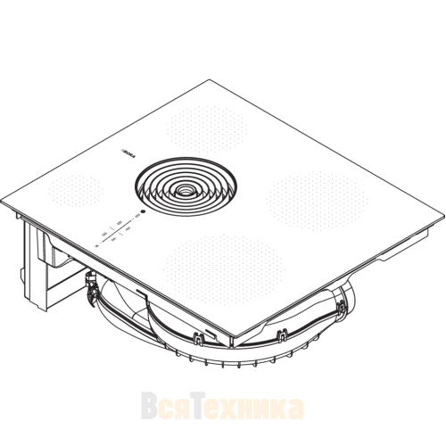 Индукционная варочная панель со встроенной вытяжкой BORA PURSA