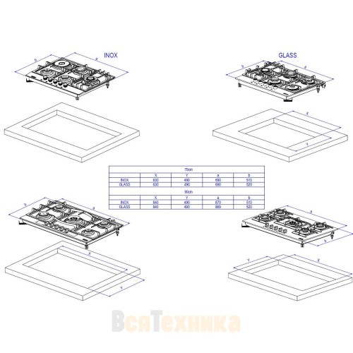 Газовая варочная панель DeLonghi GERMANA 7GW BB