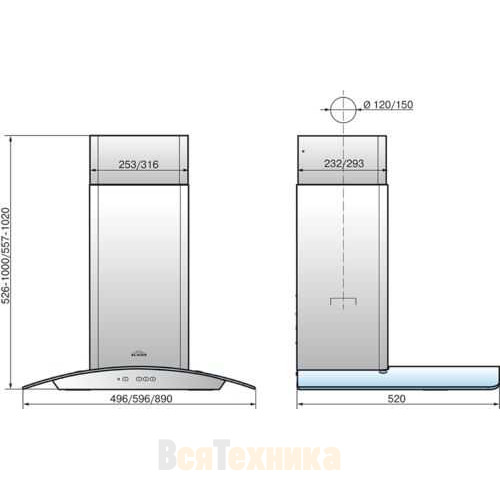 Вытяжка Elikor Аметист 60П-430-К3Д