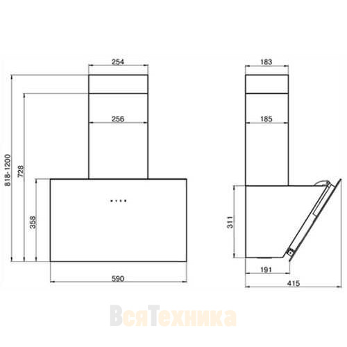 Вытяжка Elikor Антрацит 60П-650-Е3Д