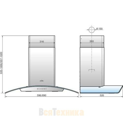 Вытяжка Elikor Аметист S4 60П-700-Э4Д