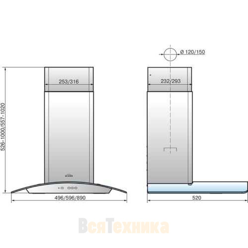 Вытяжка Elikor Аметист 60Н-430-К3Д