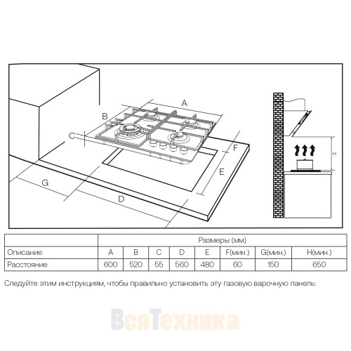 Газовая варочная панель Haier HHQ-M64CTPX