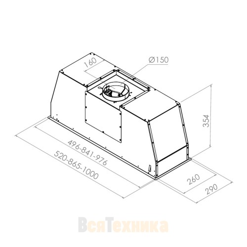 Вытяжка Pando PRO/52 INOX V. 830