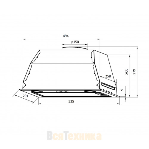 Вытяжка Holberg BIN 600BL