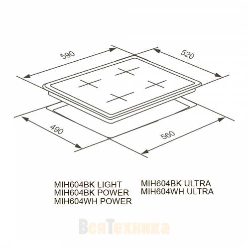 Индукционная варочная панель Meferi MIH604WH ULTRA