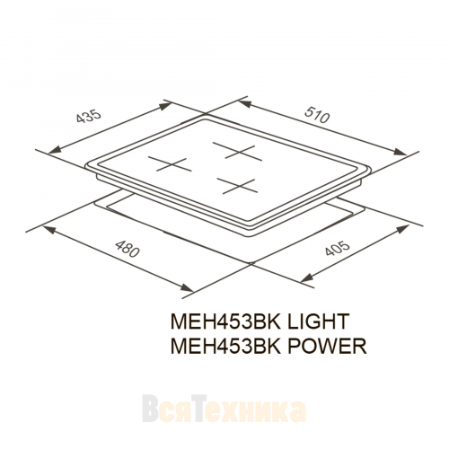 Электрическая варочная панель Meferi MEH453BK LIGHT