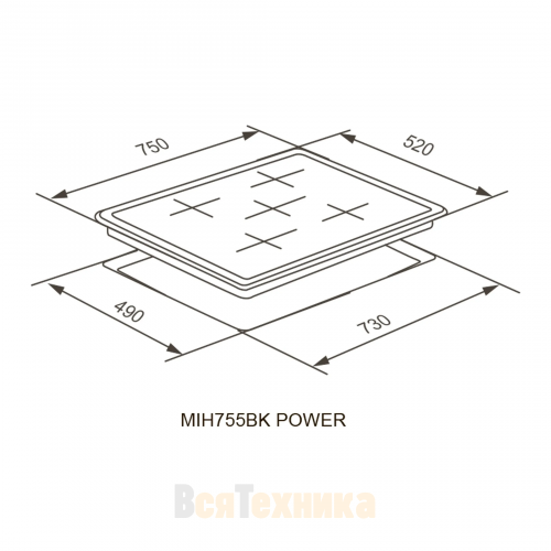 Индукционная варочная панель Meferi MIH755BK POWER