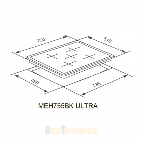 Электрическая варочная панель Meferi MEH755BK ULTRA