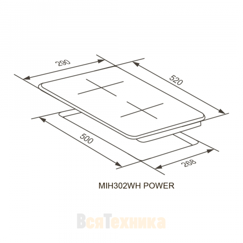 Индукционная варочная панель Meferi MIH302WH POWER