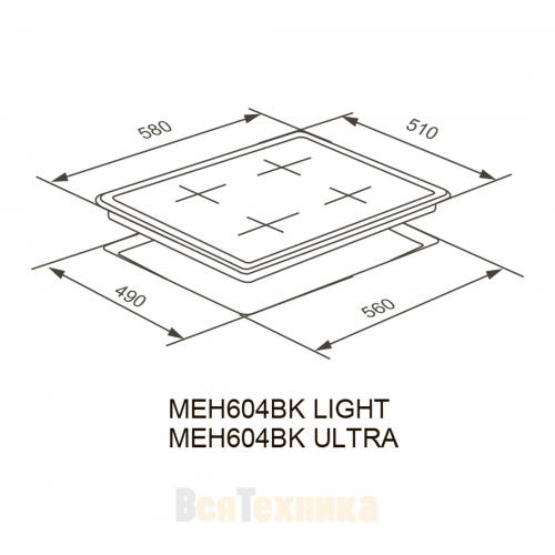 Электрическая варочная панель Meferi MEH604BK LIGHT