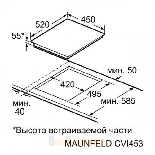 Индукционная варочная панель Maunfeld CVI453STBKC