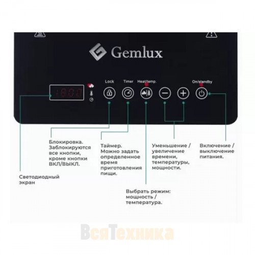 Настольная плита Gemlux GL-IP20E1