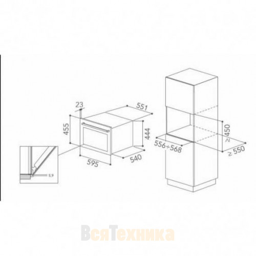 Комбинированный духовой шкаф KitchenAid BlackSteel, KOQCXB 45600