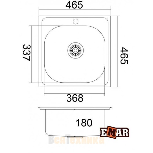 Врезная мойка EMAR 130A electrolize