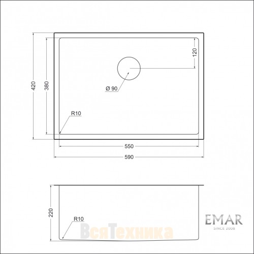 Мойка EMAR EMB-132 PVD Nano Satine