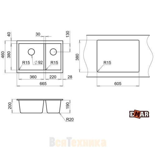 Мойка EMAR EMQ-2665.PL
