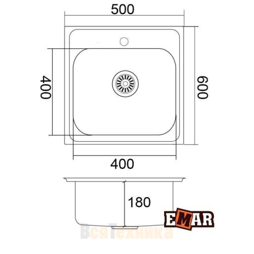 Мойка из нержавейки EMAR 5060LQ