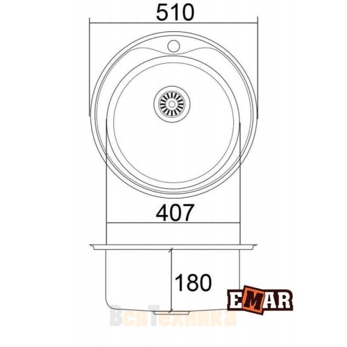 Врезная мойка EMAR 510C decor
