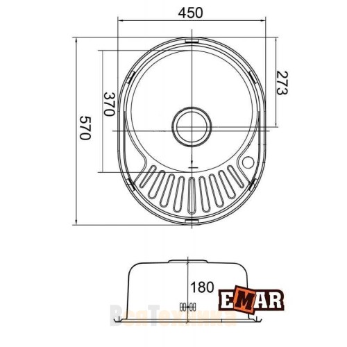 Врезная мойка EMAR 5745 decor