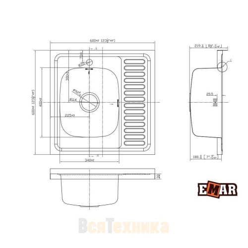 Мойка для кухни Emar T6060LQ Decor