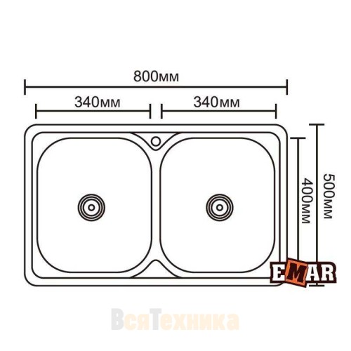 Врезная мойка EMAR 8050В