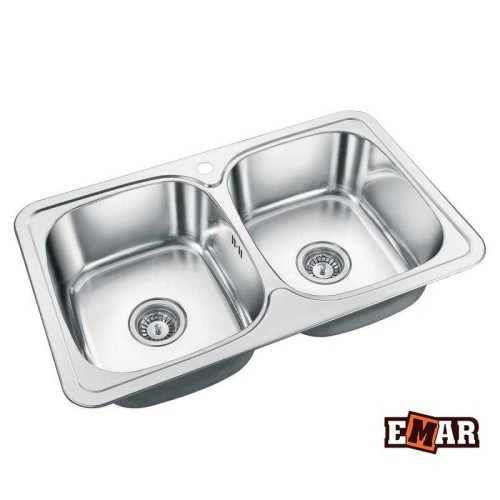 Мойка из нержавейки с двумя чашами EMAR 401